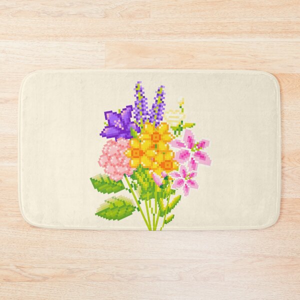 Item preview, Pixelated Dopamine Floral Bouquet Colorful Flowers designed and sold by purrrmerch.