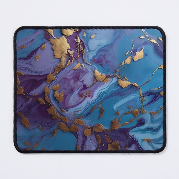 Item preview, Violet Blue Gold Marble abstract fluid Paint pattern designed and sold by Scarlet Swan.