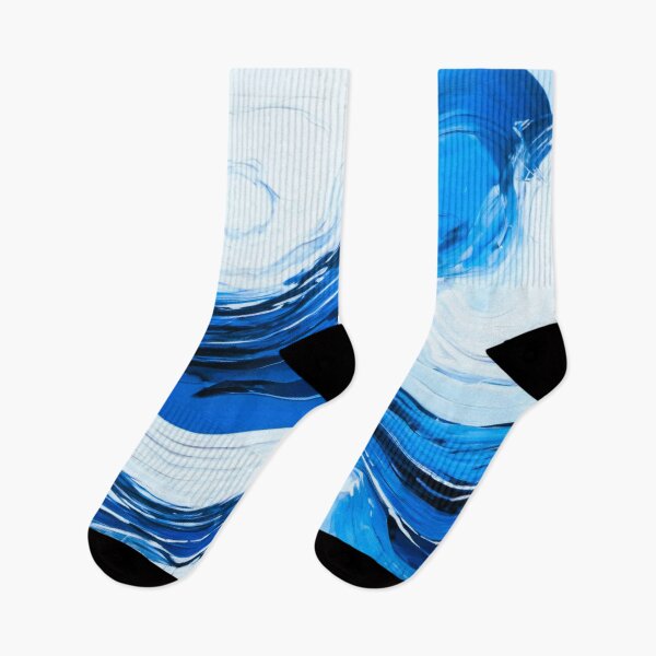Item preview, Abstract series, blue and white waves designed and sold by janjacbu.