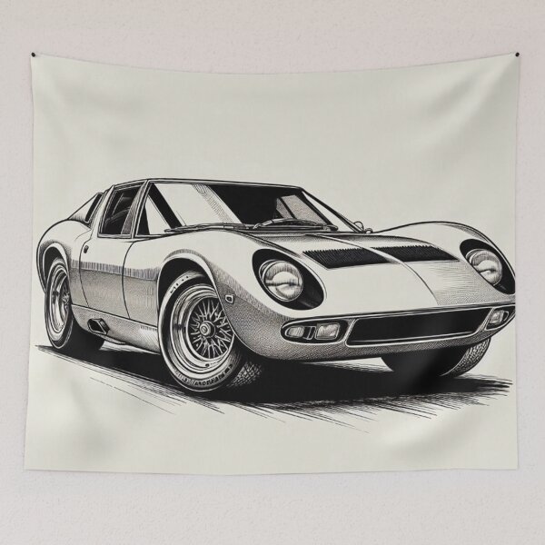 Item preview, Classic Elegance: A Vintage Sports Car Illustration designed and sold by NitroNoMAD.