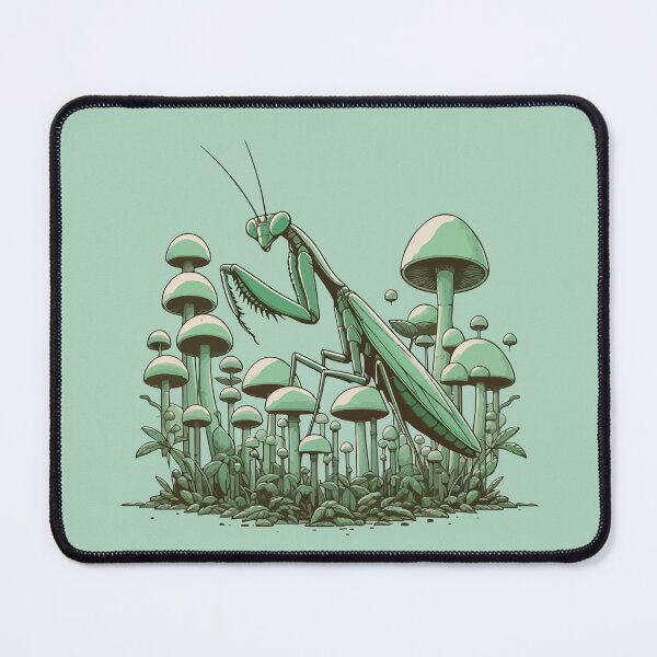 Item preview, Praying Mantis in Mushroom Garden designed and sold by TomFrontierArt.