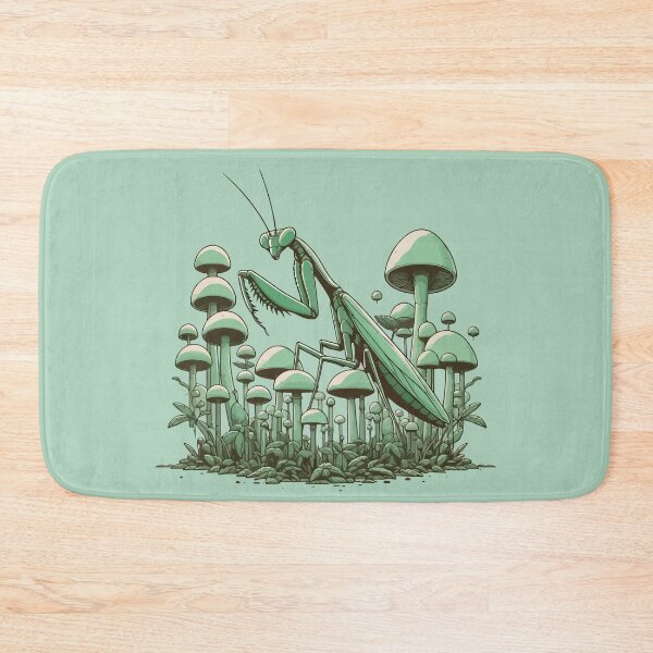 Item preview, Praying Mantis in Mushroom Garden designed and sold by TomFrontierArt.