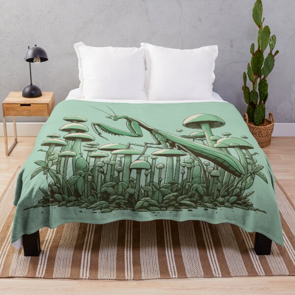Item preview, Praying Mantis in Mushroom Garden designed and sold by TomFrontierArt.