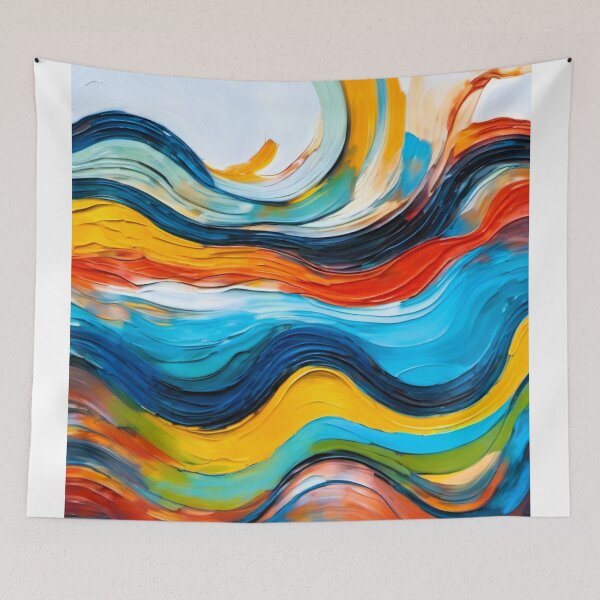 Item preview, Abstract series, multicolored waves designed and sold by janjacbu.