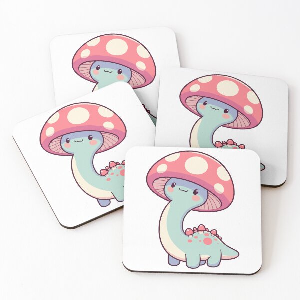 Item preview, Kawaii simple Mushroom Hat Dinosaur Brontosaurus designed and sold by TomFrontierArt.