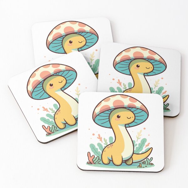 Item preview, Kawaii simple Mushroom Hat Dinosaur Brontosaurus designed and sold by TomFrontierArt.