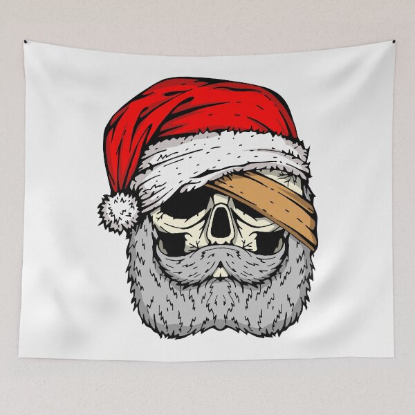 Item preview, cool santa skull face designed and sold by wectorworld.