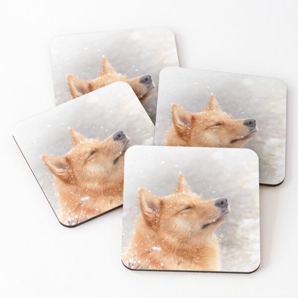 Item preview, Finnish spitz in snowflakes designed and sold by MarisG.