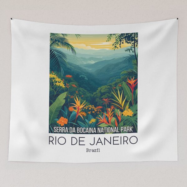 Item preview, A Vintage Travel Illustration of Serra da Bocaina Park - Rio de Janeiro -  Brazil designed and sold by GoodOldVintage.