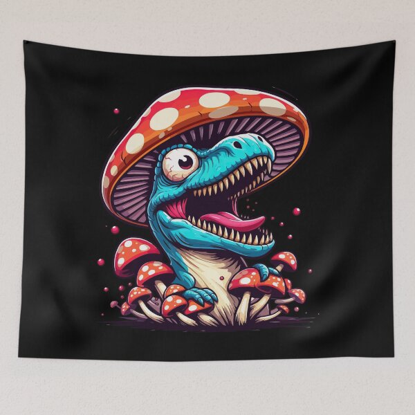 Item preview, Crazy Velociraptor Mushroom Hat Dinosaur Garden designed and sold by TomFrontierArt.