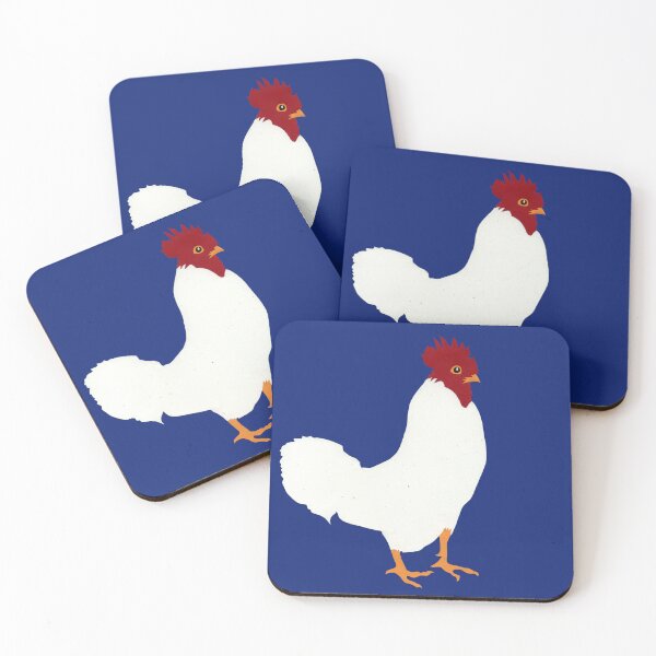Item preview, Chicken Hen Rooster Farm Animal Hand Cut Paper White Red Yellow Original Art designed and sold by Susan Prolman.