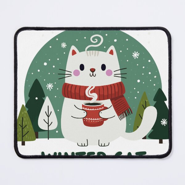 Item preview,  Cute Cat with Chocolate in Snowy Background - I Am a Winter Cat designed and sold by diegomenjivar92.
