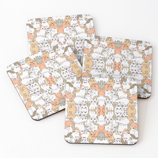 Item preview, Detailed cats kawaii doodle patterned designed and sold by ZenReiArt.