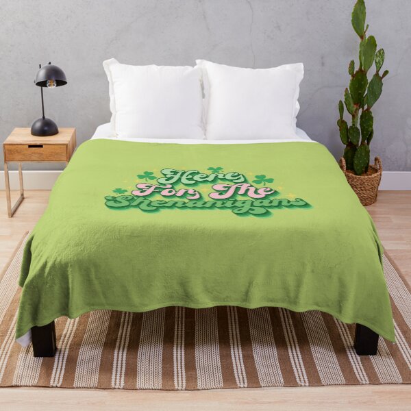Item preview, Here For The Shenanigans Retro Green Shamrock St Patrick's Day designed and sold by ArtMeetsPizza.