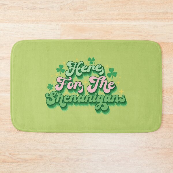 Item preview, Here For The Shenanigans Retro Green Shamrock St Patrick's Day designed and sold by ArtMeetsPizza.
