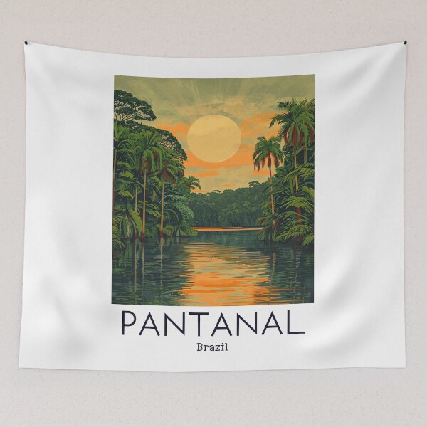 Item preview, A Vintage Travel Illustration of Pantanal Matogrossense National Park - Mato Grosso -  Brazil designed and sold by GoodOldVintage.