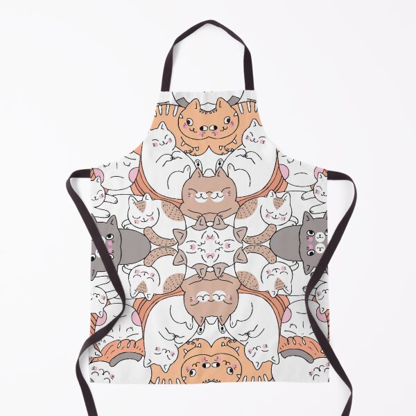 Item preview, cats kawaii doodle patterned designed and sold by ZenReiArt.