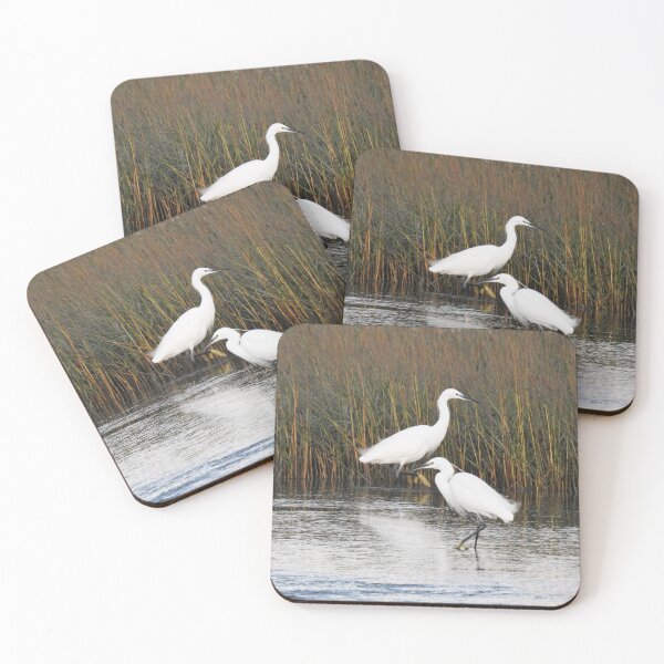 Item preview, Two Little Egrets in front of reeds designed and sold by TwistedClassics.