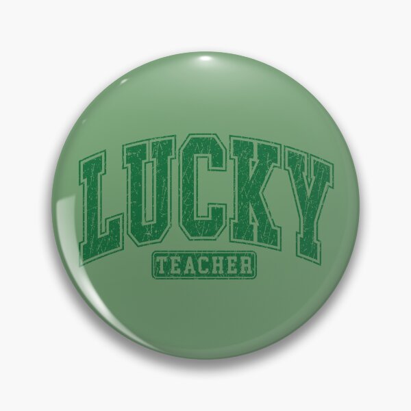 Item preview, Lucky Teacher Distressed Retro College Shamrock St Patrick's Day designed and sold by ArtMeetsPizza.