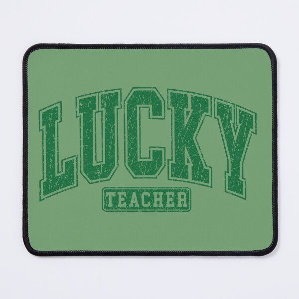 Item preview, Lucky Teacher Distressed Retro College Shamrock St Patrick's Day designed and sold by ArtMeetsPizza.