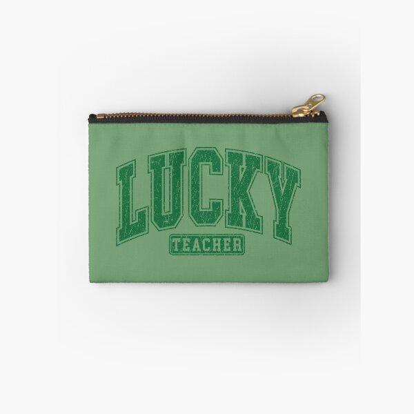 Item preview, Lucky Teacher Distressed Retro College Shamrock St Patrick's Day designed and sold by ArtMeetsPizza.
