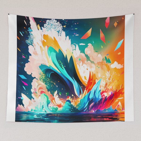 Item preview, multicolored waves explode designed and sold by janjacbu.