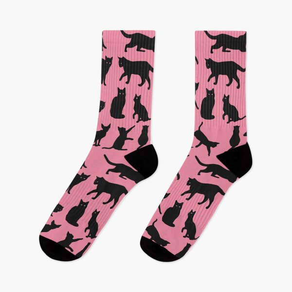 Artikelvorschau, Schwarze Katzen vor rosa Hintergrund - Kritzelmuster entworfen und verkauft von SpartanDStore.