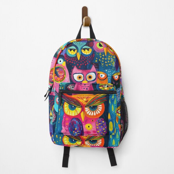 Item preview, An Abstract Colorful Painting Owls. designed and sold by DesignVistaHub.