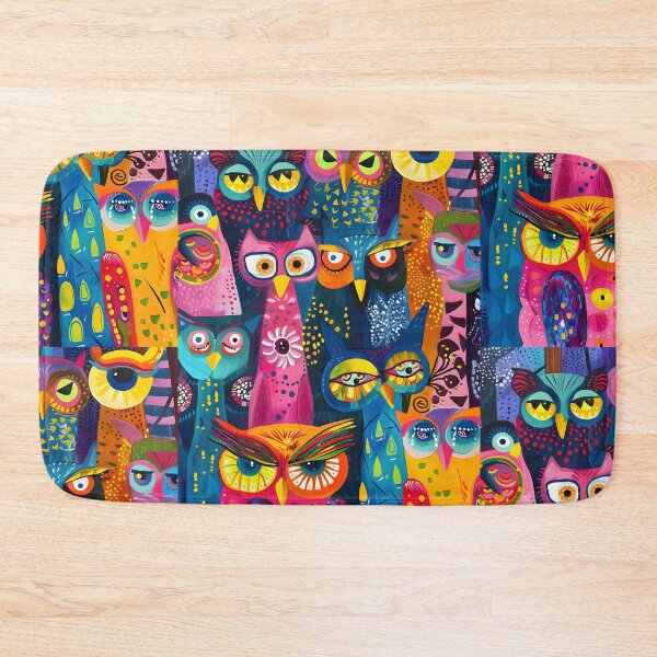 Item preview, An Abstract Colorful Painting Owls. designed and sold by DesignVistaHub.