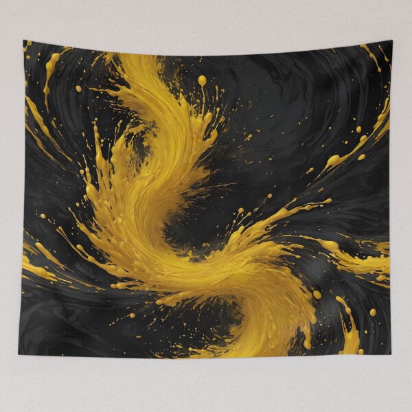 Item preview, Dynamic Black & Yellow Paint Abstract Shirt designed and sold by WAUZ.