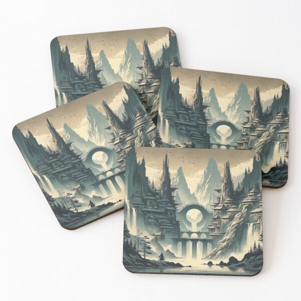 Item preview, Enigmatic Moria: Japandi-Inspired Fantasy Depths designed and sold by MythicBiscuit.