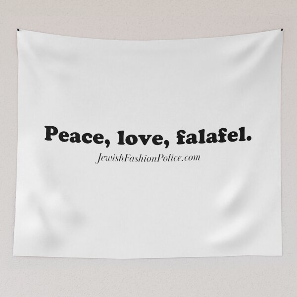 Artikelvorschau, Frieden, Liebe, Falafel entworfen und verkauft von Jewish Fashion Police.