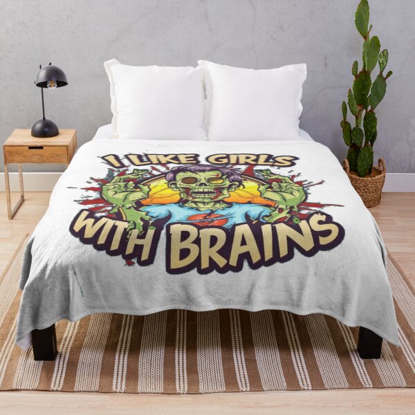 Item preview, I Like girls with brains - Zombie designed and sold by JonathanP514.
