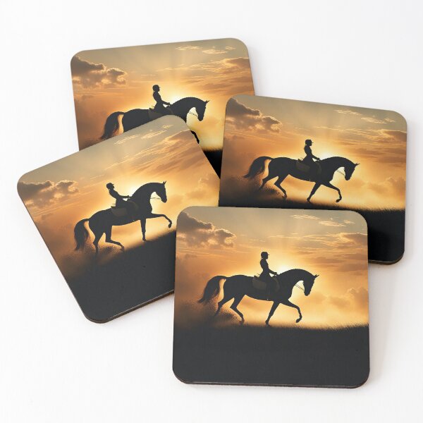 Item preview, Dressage Rider in the Sunset Silhouetted Cute designed and sold by Stephanie Laird.