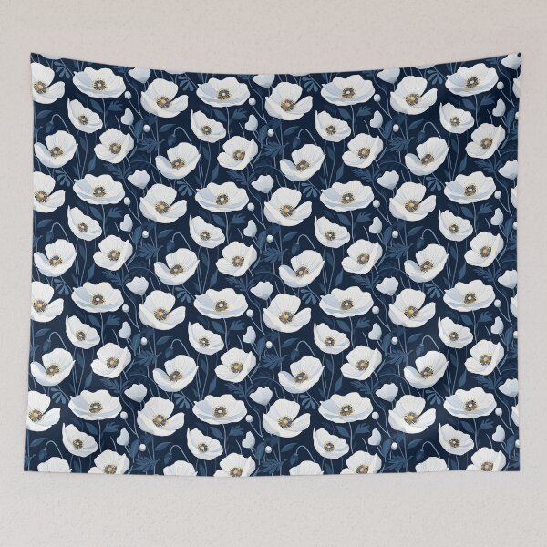 Item preview, White bobby flower seamless pattern designed and sold by varinchai.