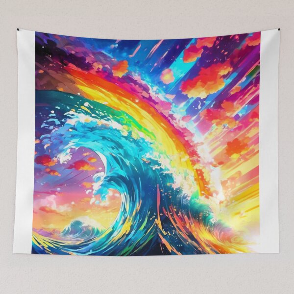 Item preview, multicolored waves are unleashed designed and sold by janjacbu.
