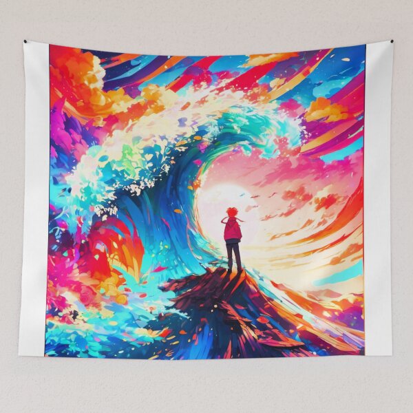 Item preview, olas multicolores debajo de la ola designed and sold by janjacbu.