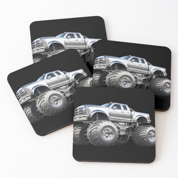 Item preview, Chrome metallic monster trucks designed and sold by obscurax art.