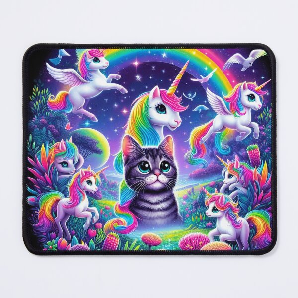 Item preview, Enchanted Night - A Magical Blend of Unicorns and a Mystical Cat designed and sold by Wonderall.