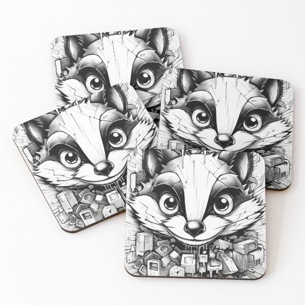 Item preview, Grafitti Inspiration Street Art Raccoon Geometry Graffiti designed and sold by Toms Tee.