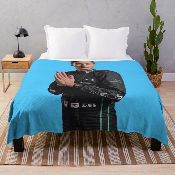 Item preview, George F1 Driver in Black Race Suit Photoshoot Lewis Hamilton's Teammate designed and sold by FormulaGTee1.