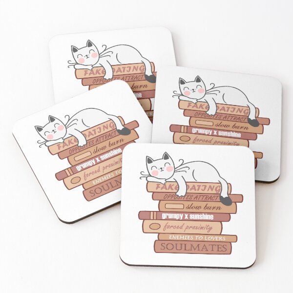 Item preview, Pastel Brown Romance Tropes as Pile of Books and Cat designed and sold by CorLeoniss.