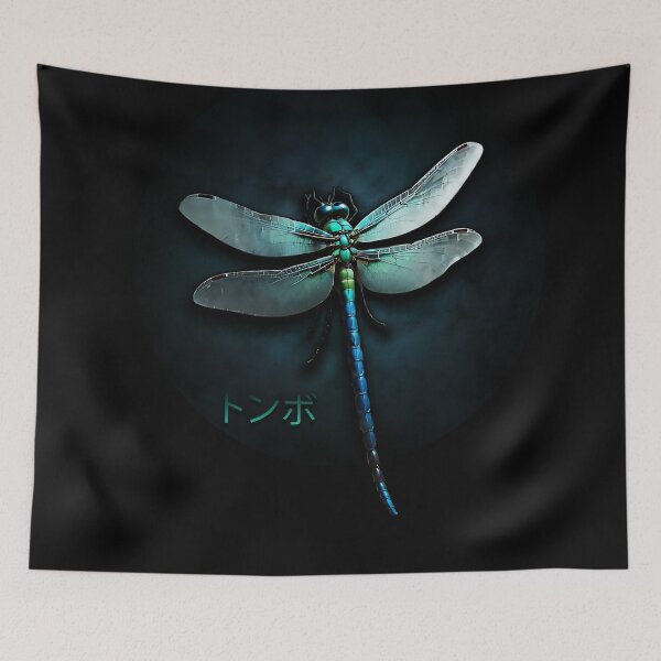 Item preview, Dragonfly, トンボ, blau, türkis, Freedom, Moon designed and sold by CrisMor-Art.