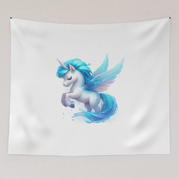 Item preview, Blue Flying Rainbow Unicorn V1 designed and sold by CHIBI_POPZ.