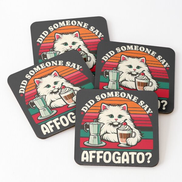 Item preview, Did Someone Say Affogato? Retro Coffee Cat designed and sold by BeansterNL.