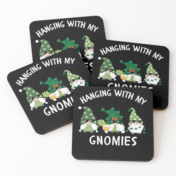 Item preview, Funny St Patrick's Day fairy garden gnome small beard Qoute Hanging with my Gnomies  designed and sold by Hamzakhotbi.