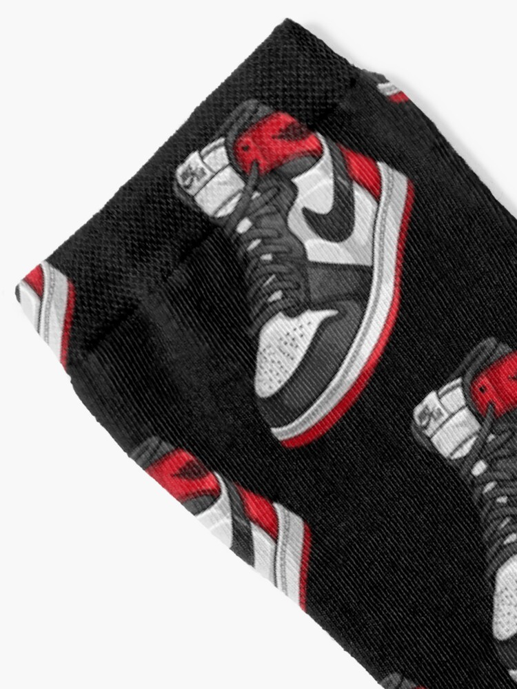 Redbubble Jordan 1 High OG Black Toe Air Jordan Socks