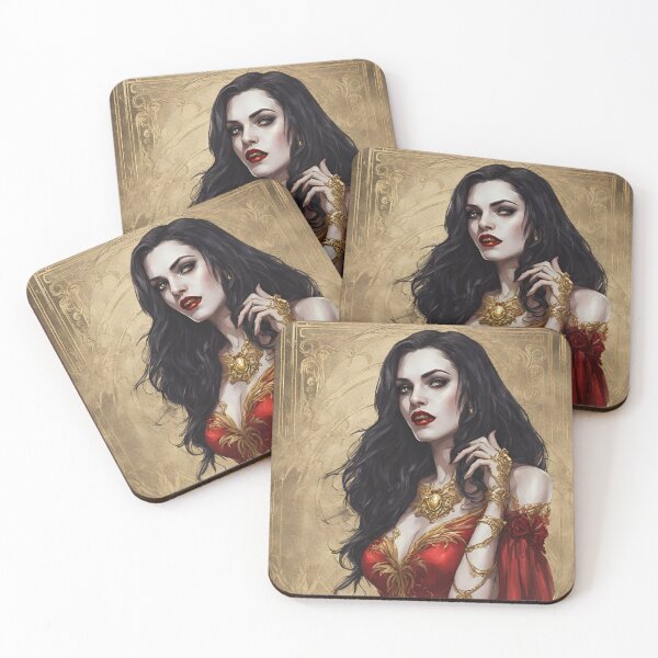 Item preview, A female vampire in a red gown with gold accents designed and sold by HeavenRoad.