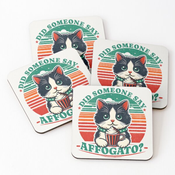 Item preview, Did Someone Say Affogato? Retro Coffee Cat designed and sold by BeansterNL.