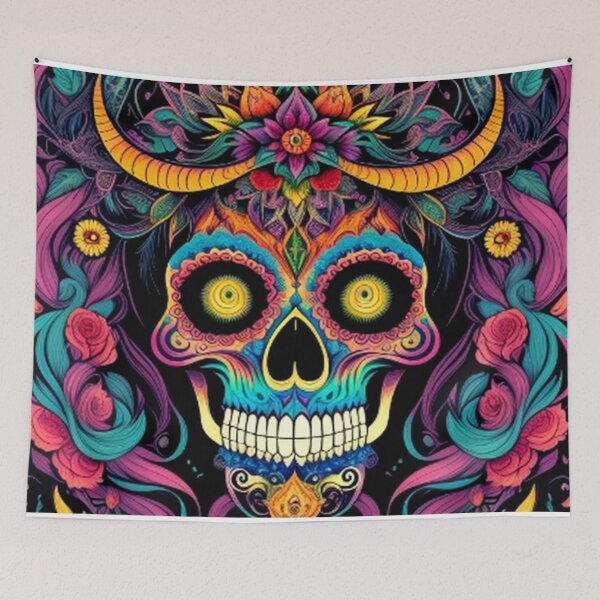 Item preview, Colorful Floral Sugar Skull designed and sold by TheDarkWardrobe.
